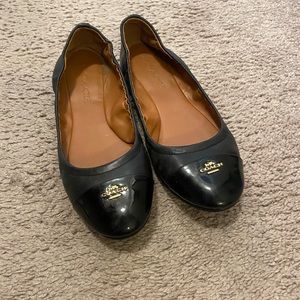 Leather coach dress flat